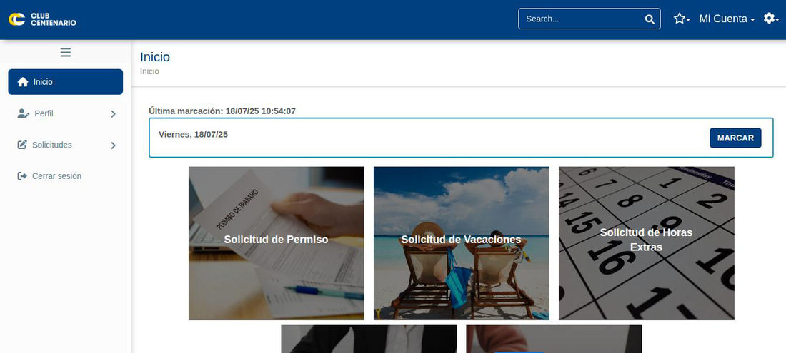 Portal del empleado de Club Centenario