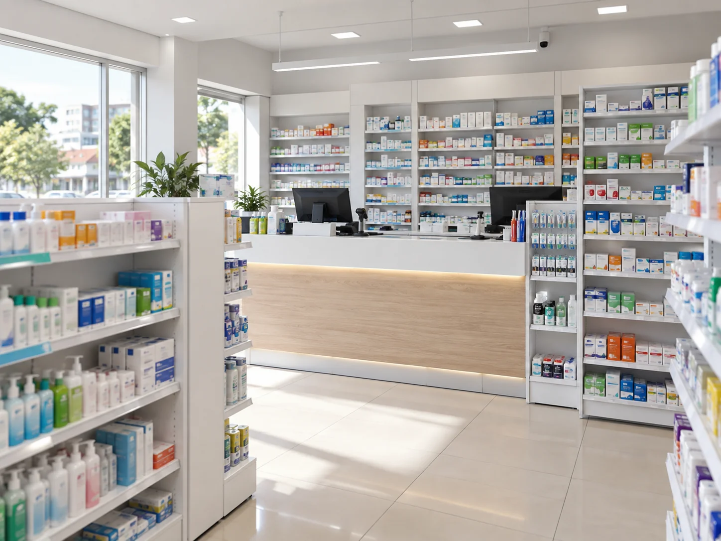 Imagen ilustrativa del interior de una farmacia